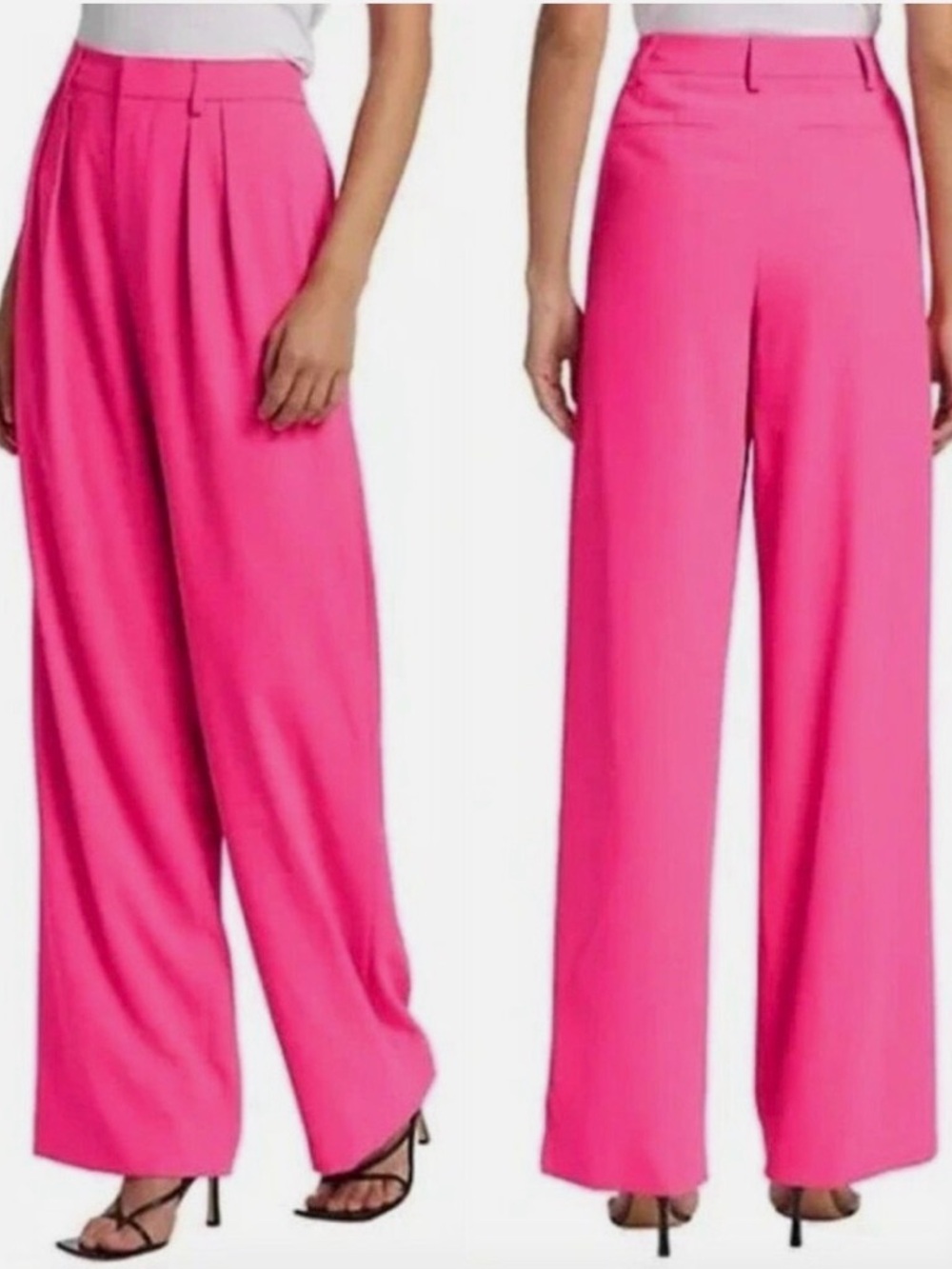 Alice + Olivia Hot Pink Wide-Leg Pants